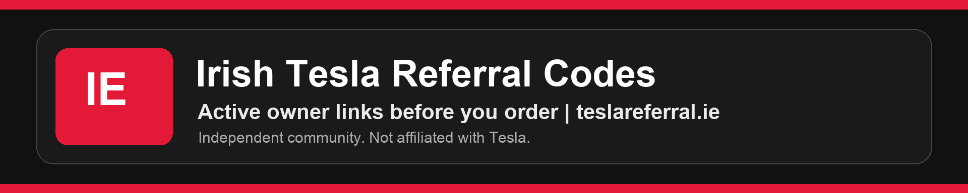 Irish Tesla Referral Codes subreddit banner